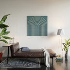 Minimal Arch XXXIV Nautical Blue Modern Geometric Lines Wood Wall Art Gallery Image 2