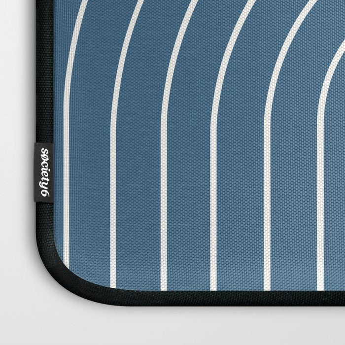 Minimal Arch XXXIV Nautical Blue Modern Geometric Lines Laptop Sleeve Gallery Image 3