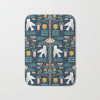 Folk Forest Scandinavian Birds Bath Mat Gallery Image 1