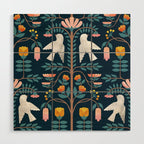 Folk Forest Scandinavian Birds Wood Wall Art Gallery Image 1