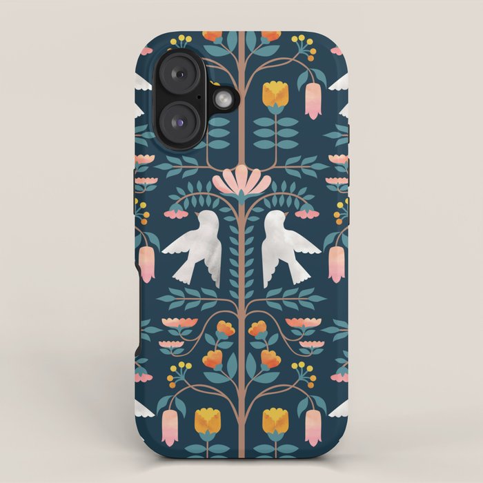 Folk Forest Scandinavian Birds iPhone Case Gallery Image 1