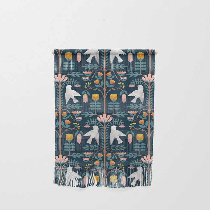 Folk Forest Scandinavian Birds Wall Hanging Gallery Image 1