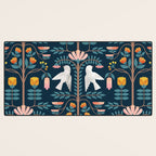 Folk Forest Scandinavian Birds Desk Mat Gallery Image 3