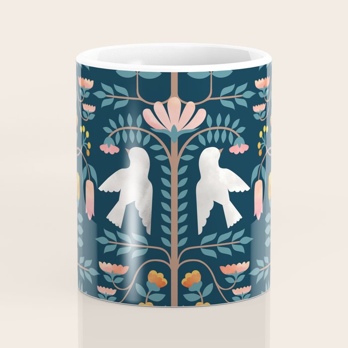 Folk Forest Scandinavian Birds Coffee Mug Gallery Image 4