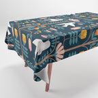 Folk Forest Scandinavian Birds Tablecloth Gallery Image 1