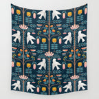 Folk Forest Scandinavian Birds Wall Tapestry Gallery Image 4