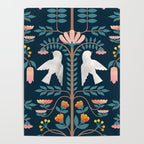 Folk Forest Scandinavian Birds Poster Gallery Image 4