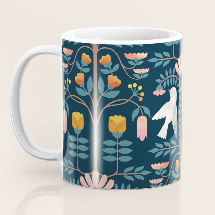 Folk Forest Scandinavian Birds Coffee Mug Gallery Image 3