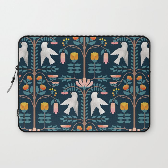 Folk Forest Scandinavian Birds Laptop Sleeve Gallery Image 1