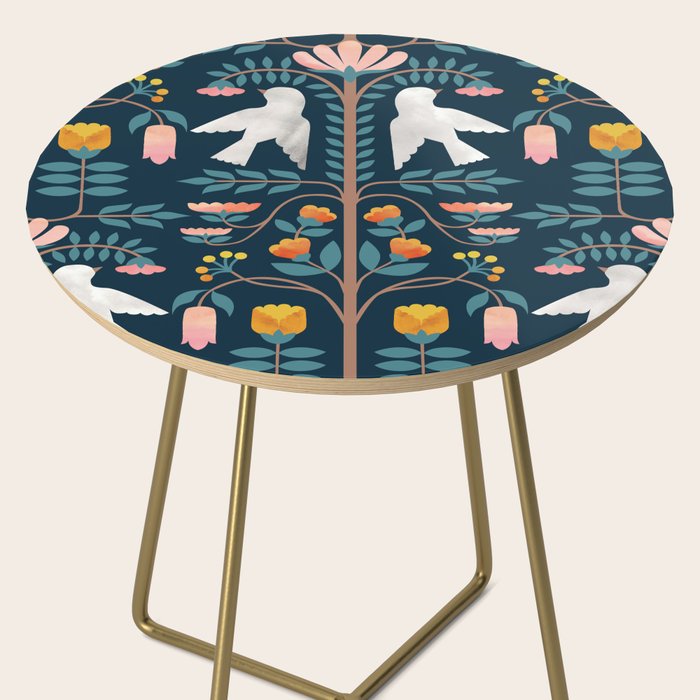 Folk Forest Scandinavian Birds Side Table Gallery Image 2