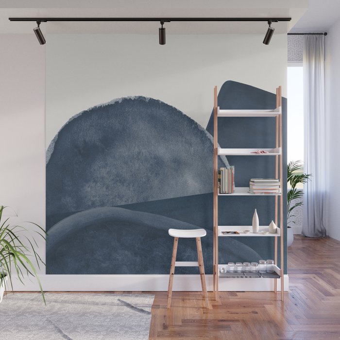 Blue Landscape Wall Mural Gallery Image 1