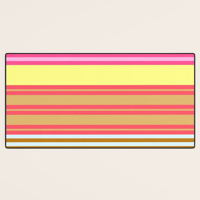 stripe pattern -bright Desk Mat Gallery Image 3