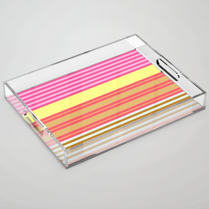stripe pattern -bright Acrylic Tray Gallery Image 1