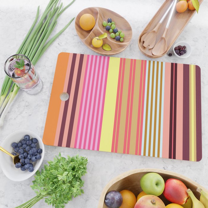 stripe pattern -bright Cutting Board Gallery Image 2