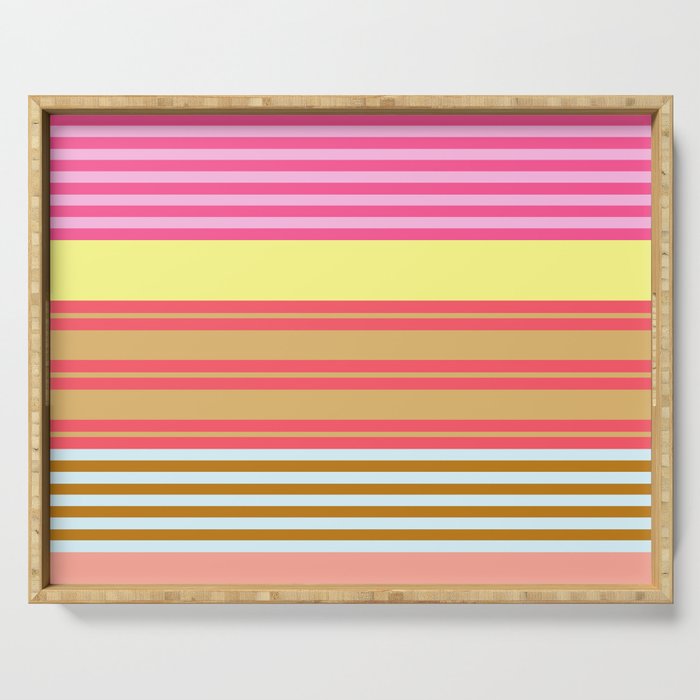 stripe pattern -bright Serving Tray Gallery Image 1