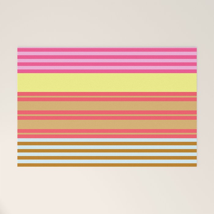 stripe pattern -bright Welcome Mat Gallery Image 1