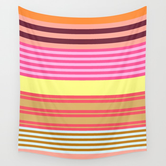 stripe pattern -bright Wall Tapestry Gallery Image 4