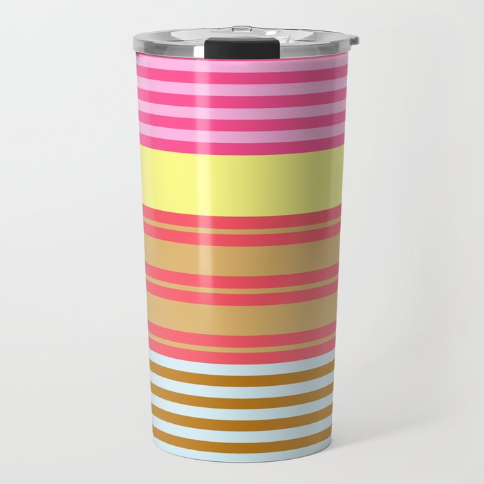 stripe pattern -bright Travel Mug Gallery Image 1