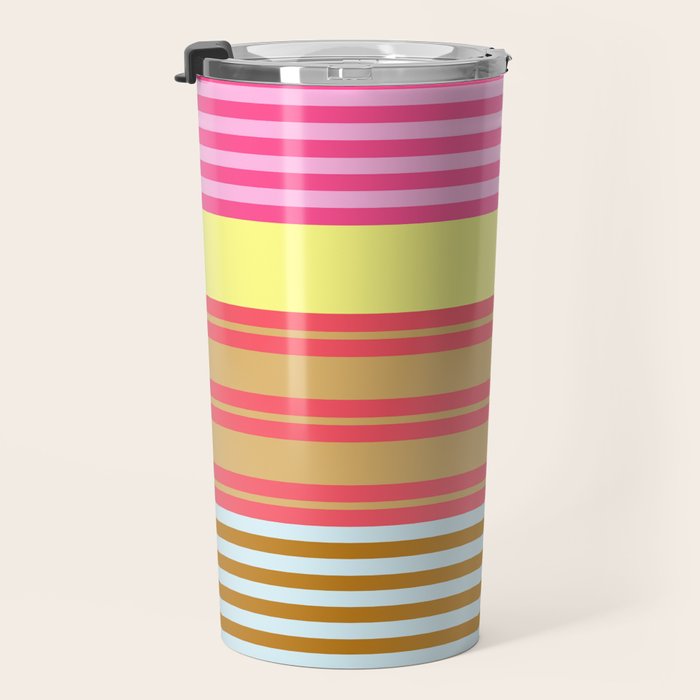 stripe pattern -bright Travel Mug Gallery Image 3