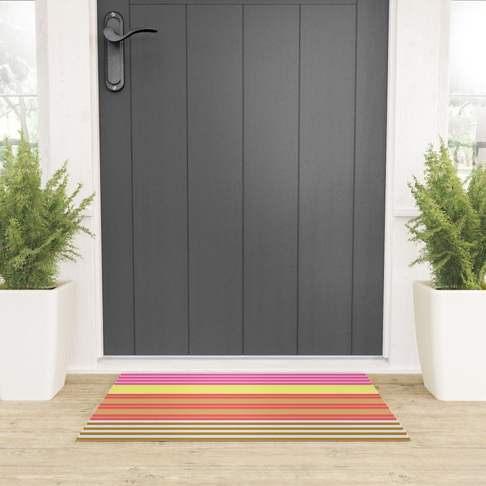 stripe pattern -bright Welcome Mat Gallery Image 3