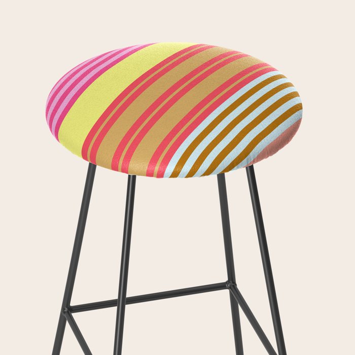 stripe pattern -bright Stool Gallery Image 2