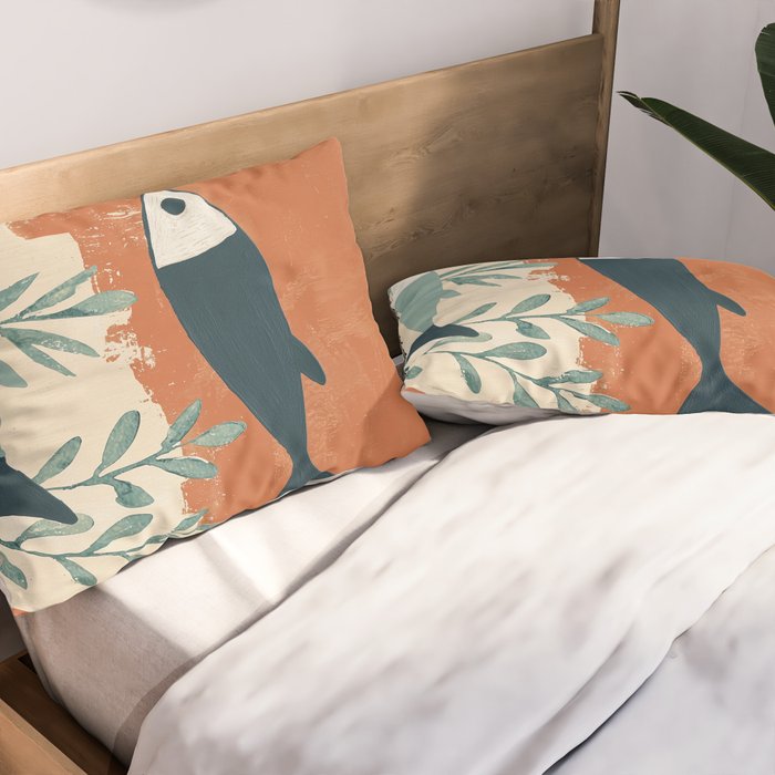 Three Swimming Fish Pillow Sham Gallery Image 2