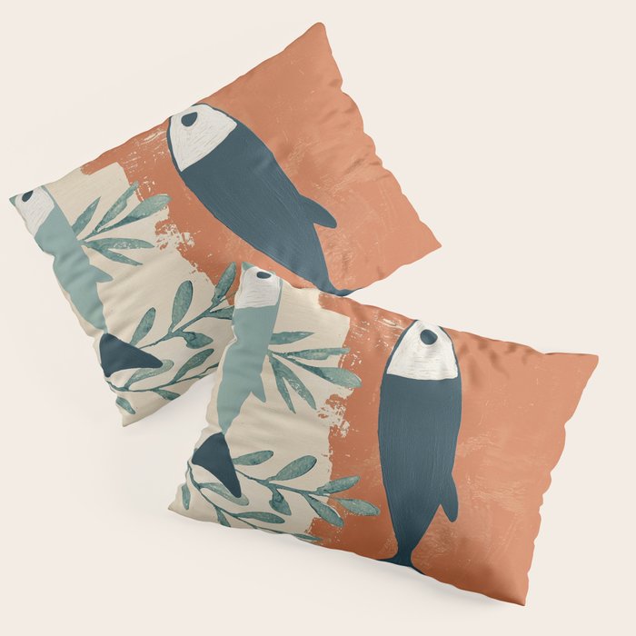 Three Swimming Fish Pillow Sham Gallery Image 1