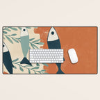 Three Swimming Fish Desk Mat Gallery Image 1