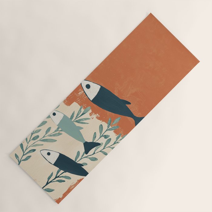 Three Swimming Fish Yoga Mat Gallery Image 1