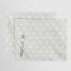 Midcentury Modern Atomic Starburst Pattern in Pale Beige Greige and White Placemat Gallery Image 1