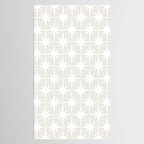Midcentury Modern Atomic Starburst Pattern in Pale Beige Greige and White Tablecloth Gallery Image 2