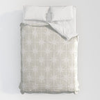 Midcentury Modern Atomic Starburst Pattern in Pale Beige Greige and White Comforter Gallery Image 6