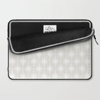 Midcentury Modern Atomic Starburst Pattern in Pale Beige Greige and White Laptop Sleeve Gallery Image 2