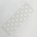 Midcentury Modern Atomic Starburst Pattern in Pale Beige Greige and White Yoga Mat Gallery Image 1