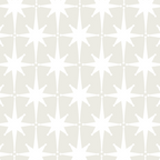 Midcentury Modern Atomic Starburst Pattern in Pale Beige Greige and White Coffee Mug Gallery Image 2