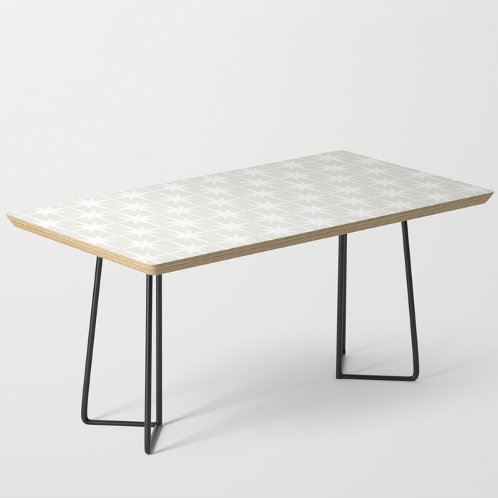 Midcentury Modern Atomic Starburst Pattern in Pale Beige Greige and White Coffee Table Gallery Image 1