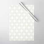 Midcentury Modern Atomic Starburst Pattern in Pale Beige Greige and White Wrapping Paper Gallery Image 1