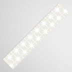 Midcentury Modern Atomic Starburst Pattern in Pale Beige Greige and White Table Runner Gallery Image 3