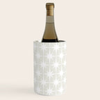 Midcentury Modern Atomic Starburst Pattern in Pale Beige Greige and White Wine Chiller Gallery Image 3
