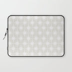 Midcentury Modern Atomic Starburst Pattern in Pale Beige Greige and White Laptop Sleeve Gallery Image 1