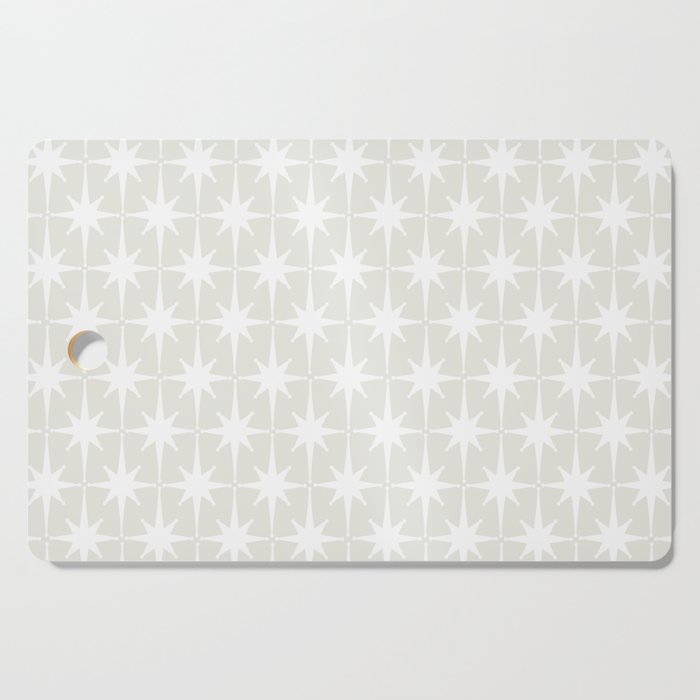 Midcentury Modern Atomic Starburst Pattern in Pale Beige Greige and White Cutting Board Gallery Image 1