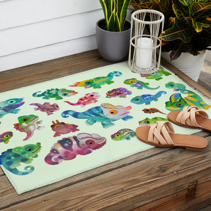 Chameleon - bright Outdoor Rug Gallery Image 2