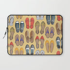 Hard choice // shoes on yellow background Laptop Sleeve Gallery Image 1