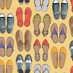 Hard choice // shoes on yellow background Coffee Mug Gallery Image 2