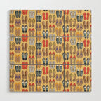 Hard choice // shoes on yellow background Wood Wall Art Gallery Image 1