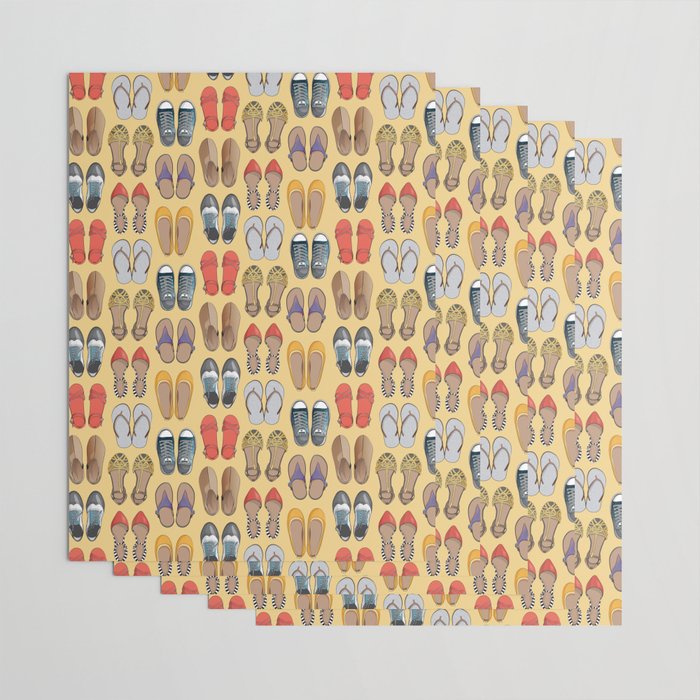 Hard choice // shoes on yellow background Wrapping Paper Gallery Image 3