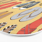 Hard choice // shoes on yellow background Bath Mat Gallery Image 3