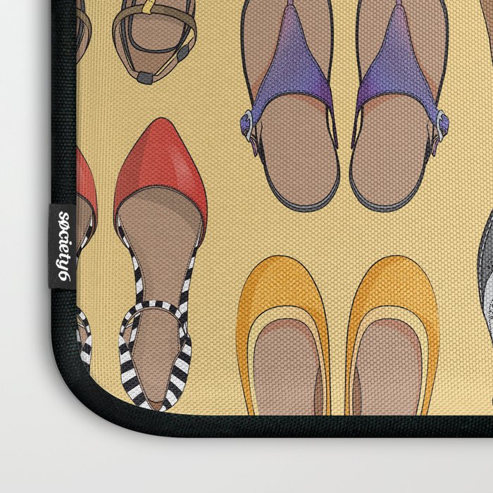 Hard choice // shoes on yellow background Laptop Sleeve Gallery Image 3
