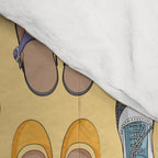 Hard choice // shoes on yellow background Comforter Gallery Image 4