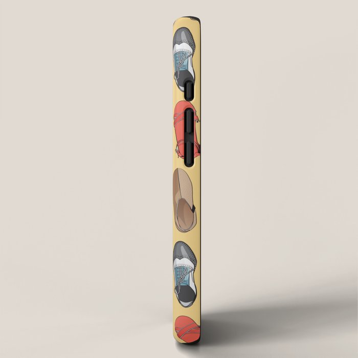 Hard choice // shoes on yellow background iPhone Case Gallery Image 2